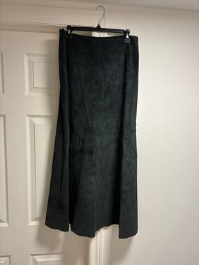 True Character Classic Dark Suede A-Line Maxi Skirt